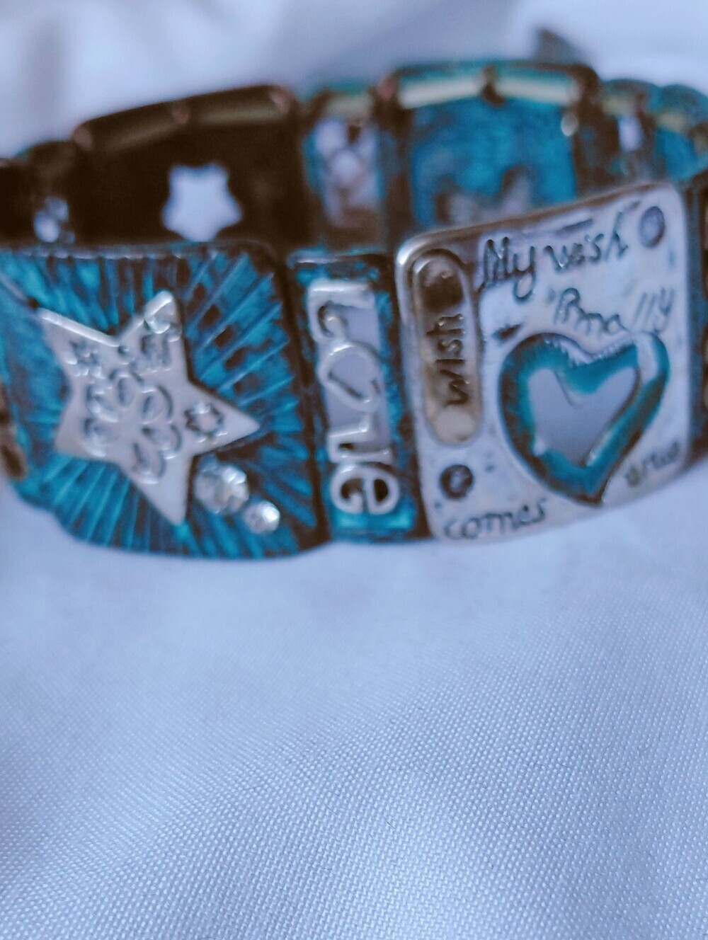 Vintage Southwestern Mixed Metal Patina Stretch Cuff Bracelet I - Picture 5 of 9